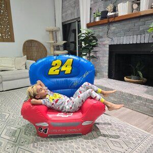 Jeff Gordon Inflatable Race Car Chair For Kids With DuPont Pepsi & GMAC Logos -